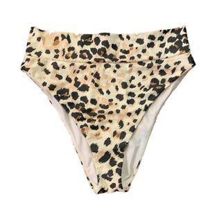 Aeria NEW Bikini Swim Bottom XL Animal Cheetah Leopard Print Beach Pool Cruise
